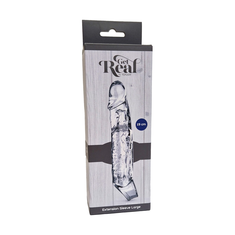 Удлиняющая насадка на пенис ToyJoy Get Real Extension Sleeve Large с петлей на мошонку, прозрачная
