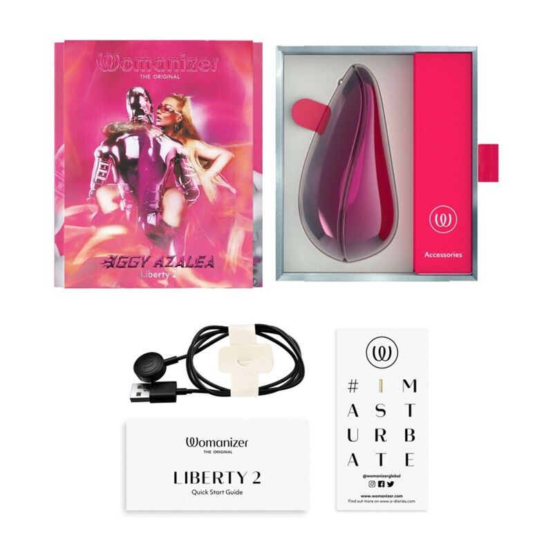 Вакуумный клиторальный стимулятор Womanizer Liberty 2 Iggy, 8 режимов, магнитная крышечка