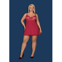 Бебидолл Obsessive Rosalyne babydoll & thong red L/XL