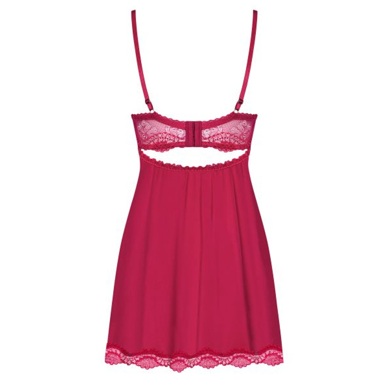 Бебидолл Obsessive Rosalyne babydoll & thong red L/XL