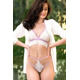 Эротичный комплект кружевной Obsessive Lilyanne 2-pcs set white S/M