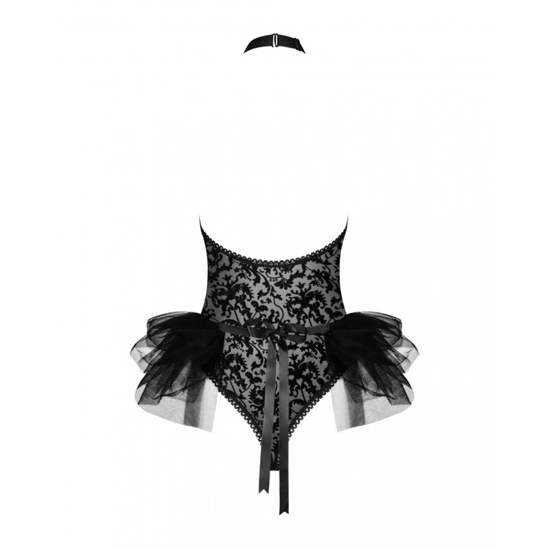 Костюм горничной Obsessive Frilles Черный L/XL