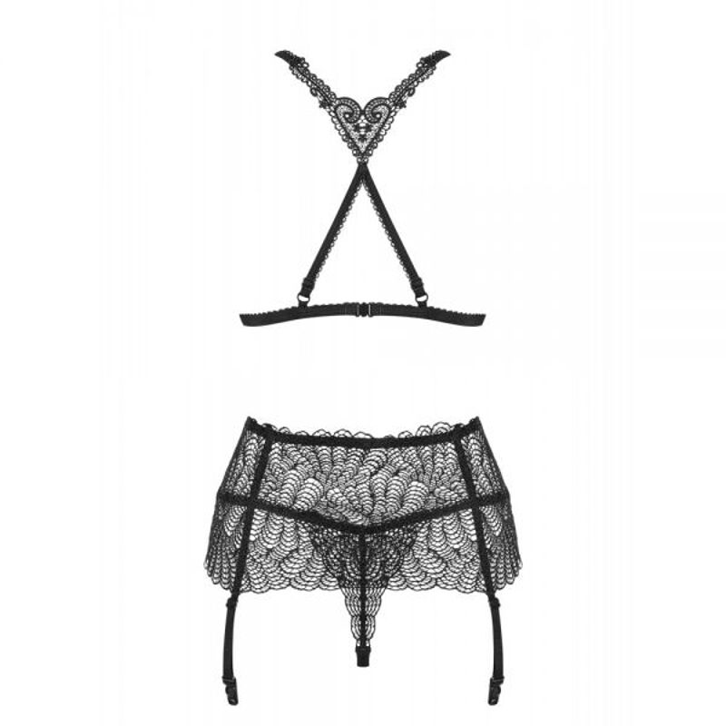 Комплект Obsessive Chiccanta 3 pcs set black L/XL