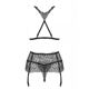 Комплект Obsessive Chiccanta 3 pcs set black L/XL