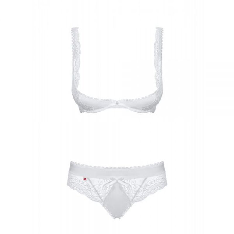 Комплект открытая грудь Obsessive Miamor 2 pcs set white S/M
