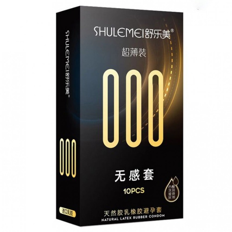Презервативы латексные ультратонкие Shulemei 000, больше смазки, 10 шт