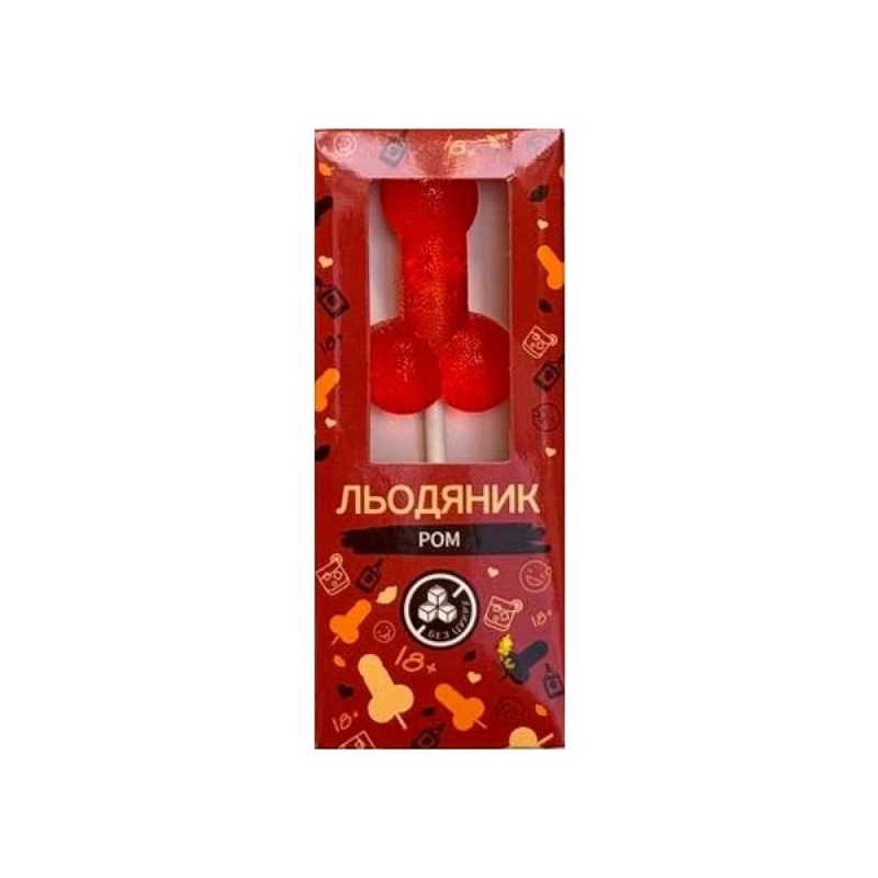 Леденец в форме пениса VidDushi HOT со вкусом Ром (без сахара), 17 гр