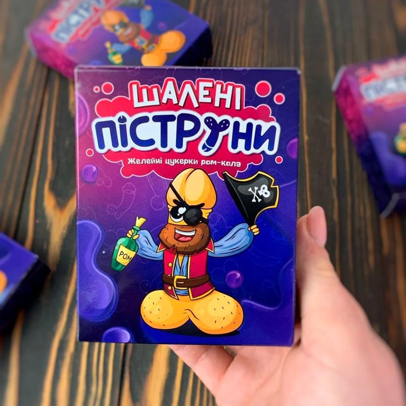 Пикантные желейки в виде пениса "Безумные Пиструны" со вкусом ром-колы, 100 гр