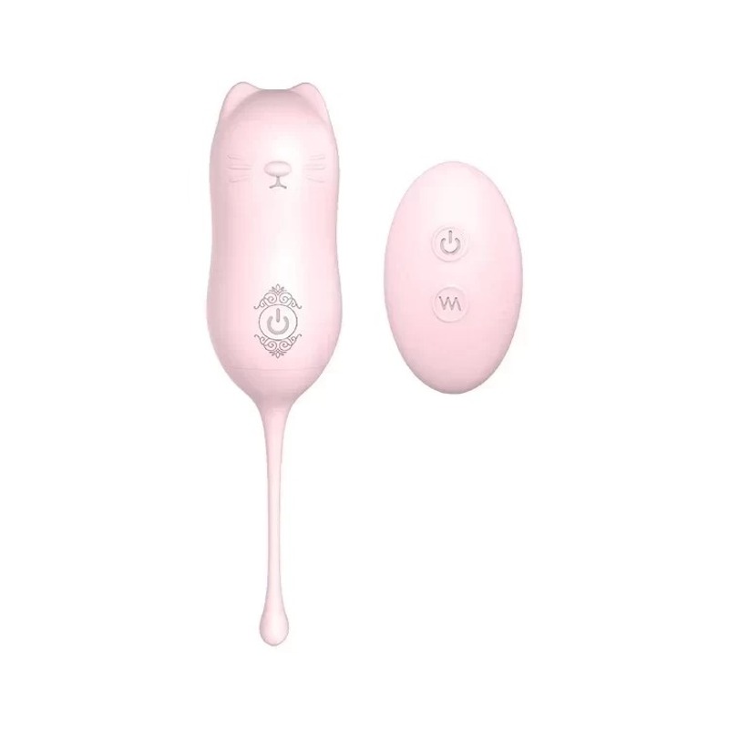 Виброяйцо в форме кошки DreamToys Vibes of Love с дистанционным пультом, розовое