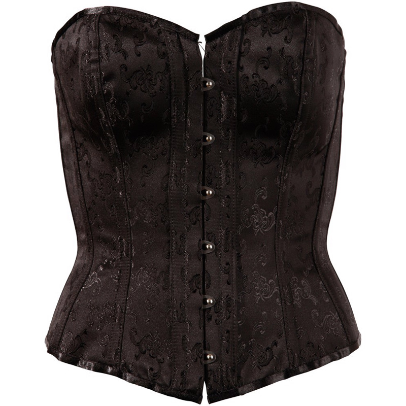 Корсет с жаккардовым узором Cottelli Collection черный, XXL