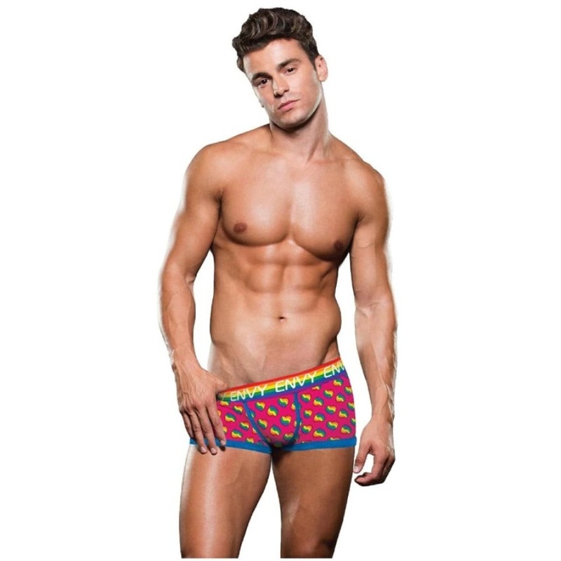 Трусы-боксеры мужские Envy Menswear Rainbow Hearts разноцветные, L/XL