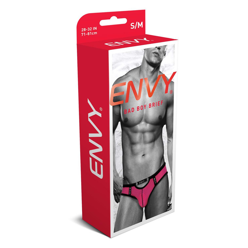 Мужские трусы-брифы Envy Bad Boy розовые, S/M