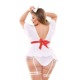 Сексуальный костюм медсестры Fantasy Lingerie 4 предмета, белый, XL/XXL
