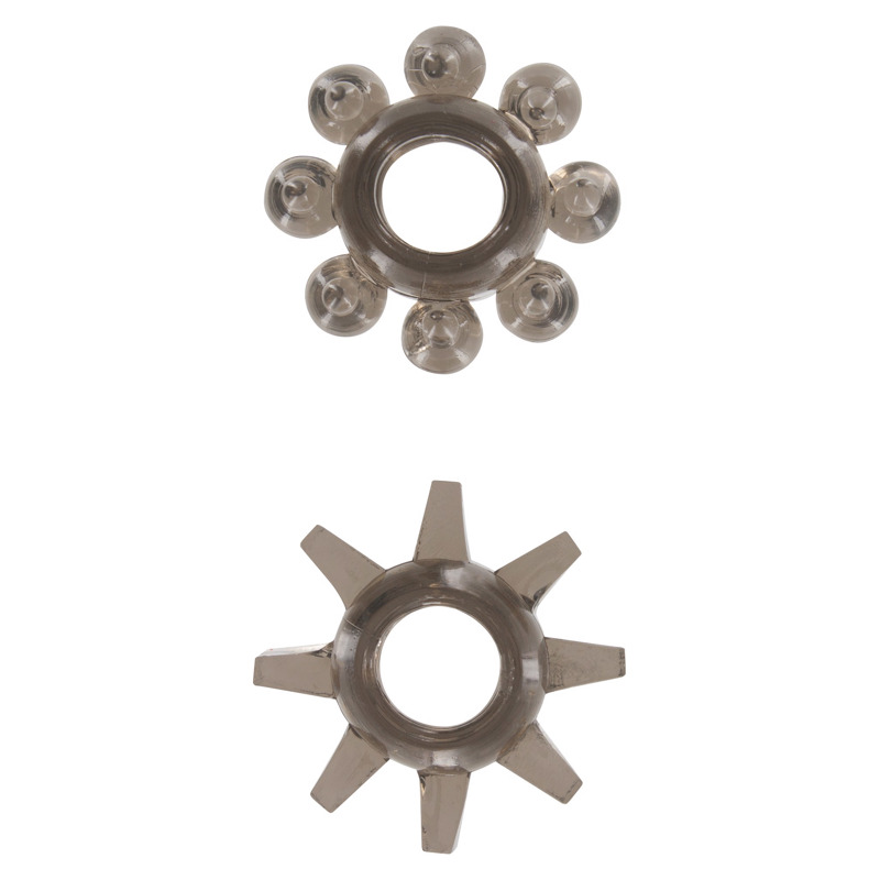 Эрекционные кольца Toy Joy Power Stretchy Rings прозрачно-черные, 2 шт.