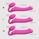 Безремневой страпон с вибрацией Strap-On-Me Vibrating Fuchsia L, диаметр 3,7 см, пульт ДУ, регулируемый