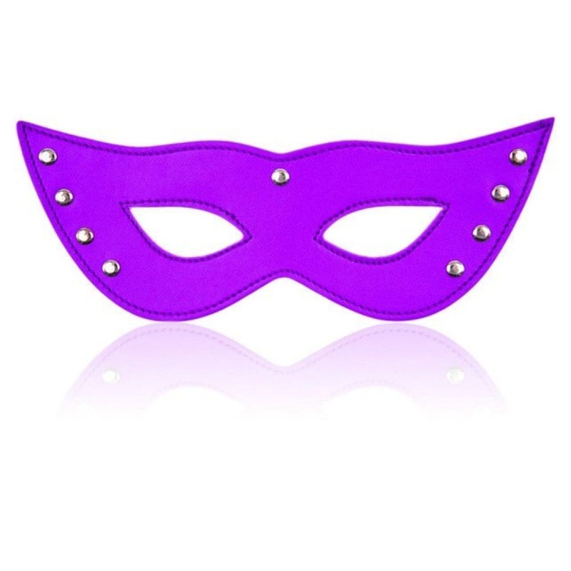 Маска с заклепками из кожзама DS Fetish EYE MASK фиолетовая