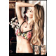 Черный бюстгальтер на косточках Baci Lingerie с цветочным узором, 34C