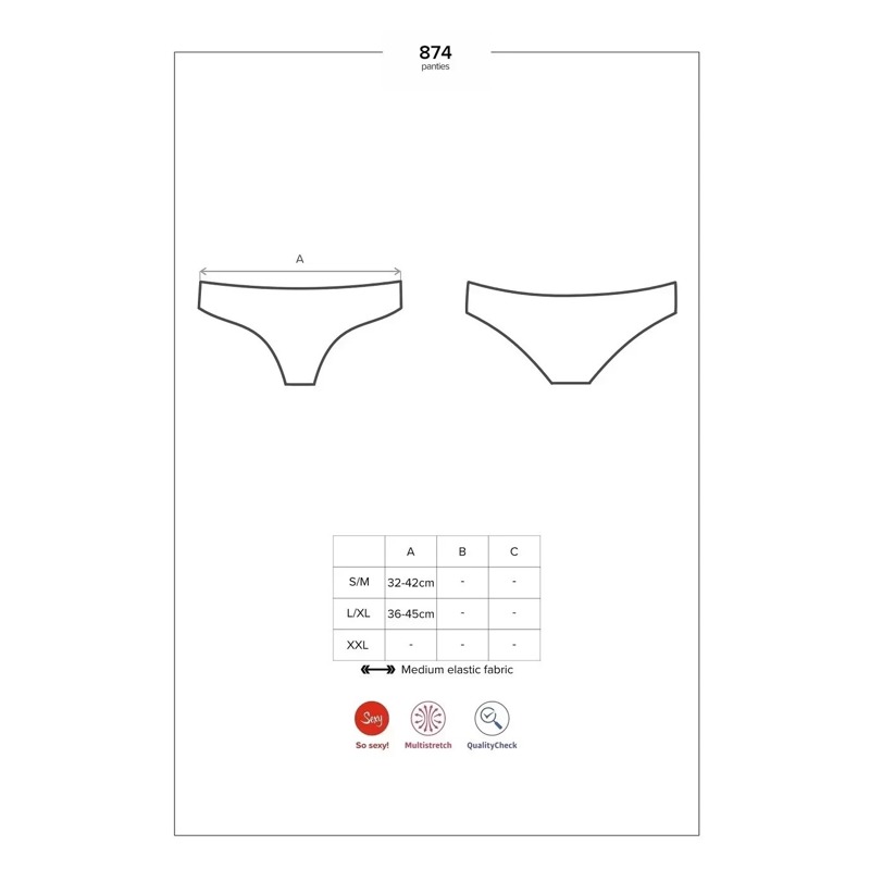 Кружевные трусики Obsessive 874-PAN-2 молочные, L/XL