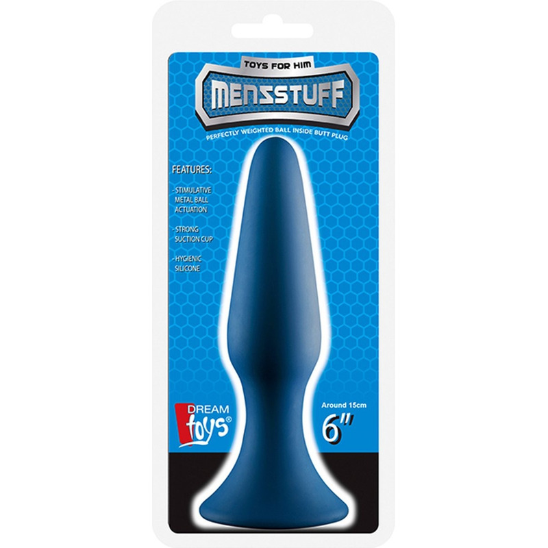 Анальная пробка Dream Toys MENZSTUFF со стопером, синяя