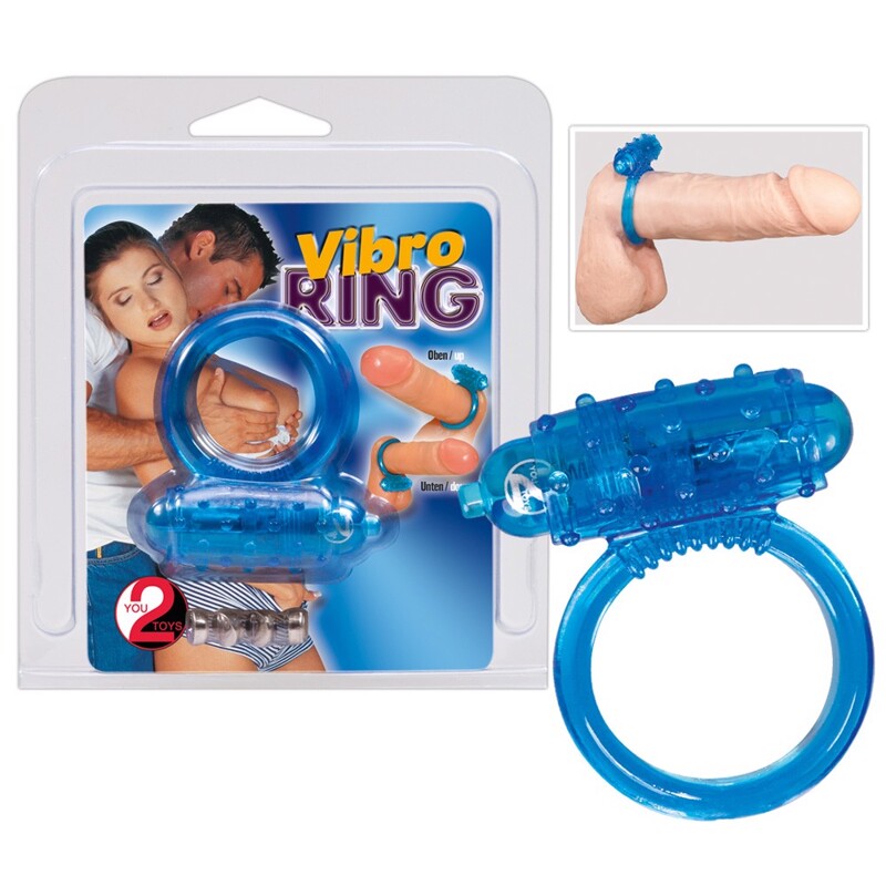 Виброкольцо силиконовое You2Toys Vibro Ring синее
