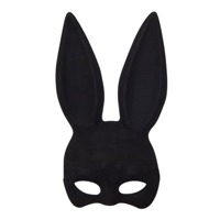Маска зайчика с бархатным напылением DS Fetish черная