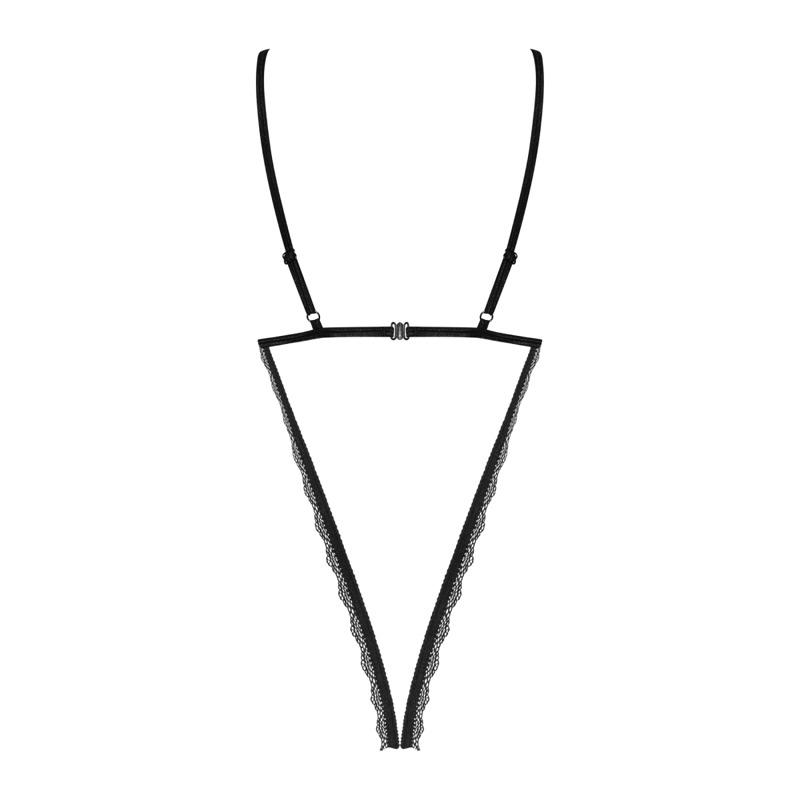 Сексуальное боди полупрозрачное Obsessive Millagro с открытым доступом, черное, L/XL
