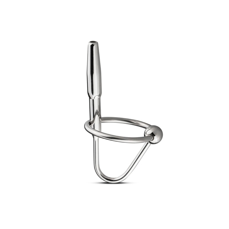 Уретральный стимулятор с кольцом Sinner Sperm Stopper металлический