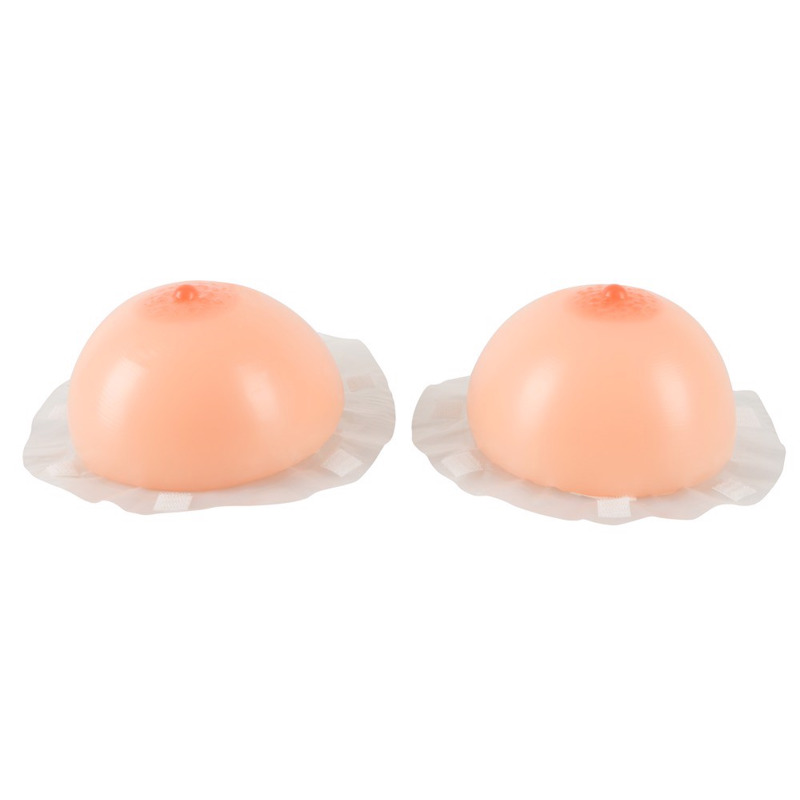 Накладные силиконовые груди Cottelli Collection Breasts with Bra с бюстгальтером, бежевые,2 х 1000 г