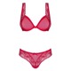 Комплект из двух частей из нежной сетки Obsessive ROUGEBELLE красный, L/XL