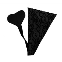 Самоклеющиеся трусики Bye Bra, черные с кружевом, One Size
