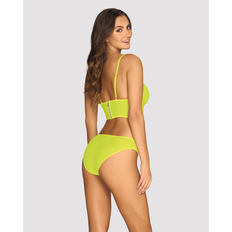 Комплект топ с трусиками Obsessive Neonia желтый, S/M