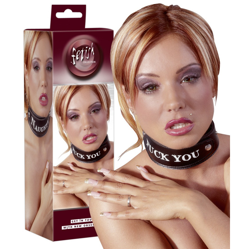 Ошейник широкий Fetish Fuck You черный