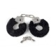 Наручники металлические Bondage Collection со стразами и черным мехом