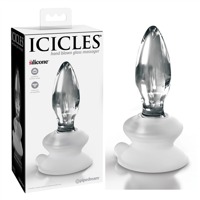 Анальный плаг стеклянный Pipedream Icicles No. 91 на силиконовой присоске, прозрачный
