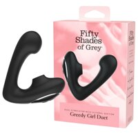 Вибратор-дуэт Fifty Shades of Grey Greedy Girl вакуумная стимуляция и точка G, черный