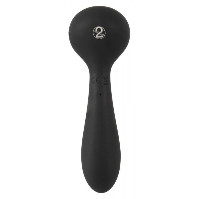 Универсальный вибратор с обогревом CUPA Warming Vibrator двухсторонний, черный, 17.3 см