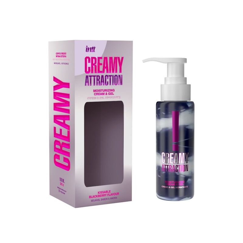 Увлажняющий крем-гель 2в1 Intt Creamy Attraction Blackberry 100мл для всего тела, вкус ежевики