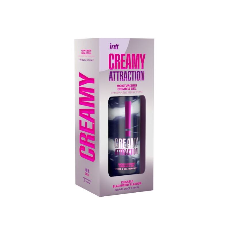 Увлажняющий крем-гель 2в1 Intt Creamy Attraction Blackberry 100мл для всего тела, вкус ежевики
