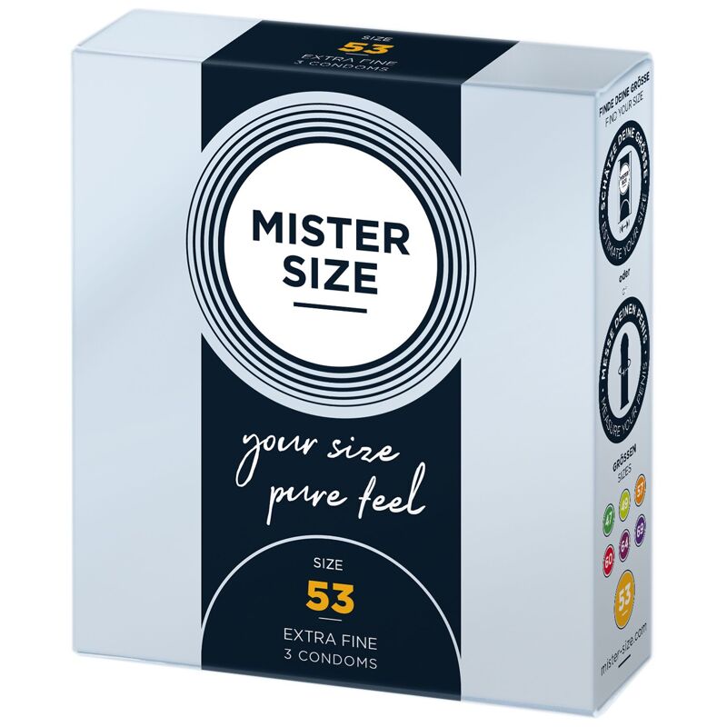 Распродажа!!! Презервативы Mister Size - pure feel - 53 (3 шт) (срок 05.2026)