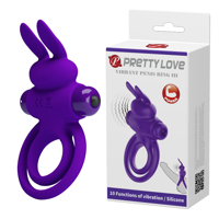 Эрекционное кольцо PRETTY LOVE Penis Ring двойным кольцом, фиолетовое