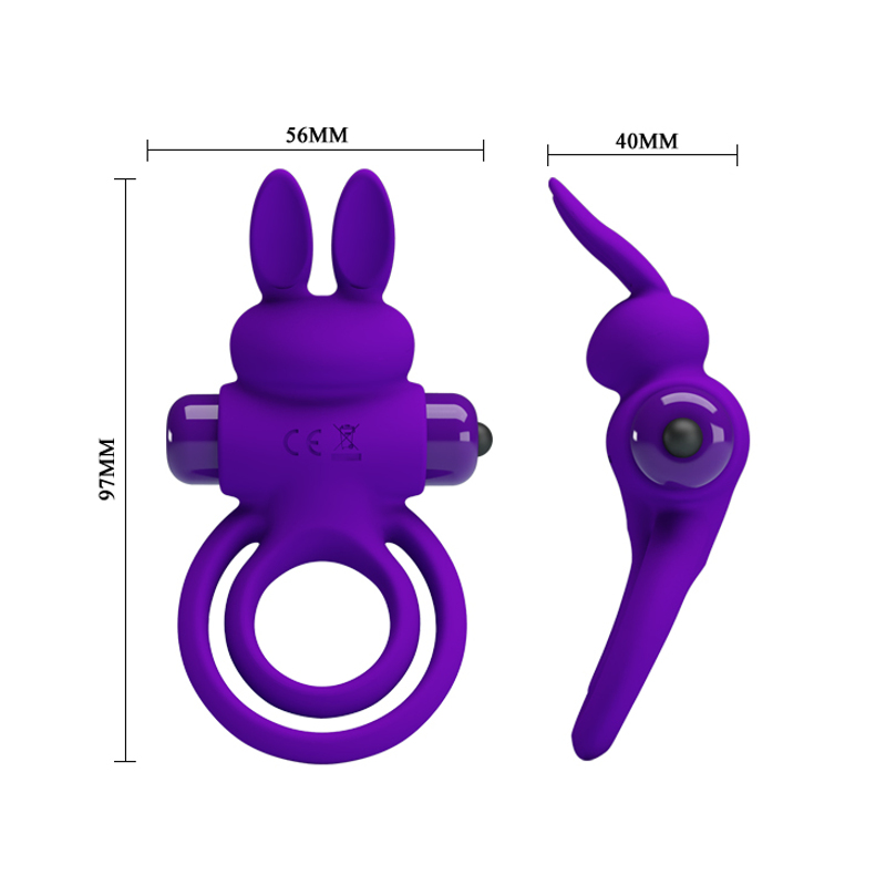Эрекционное кольцо PRETTY LOVE Penis Ring двойным кольцом, фиолетовое