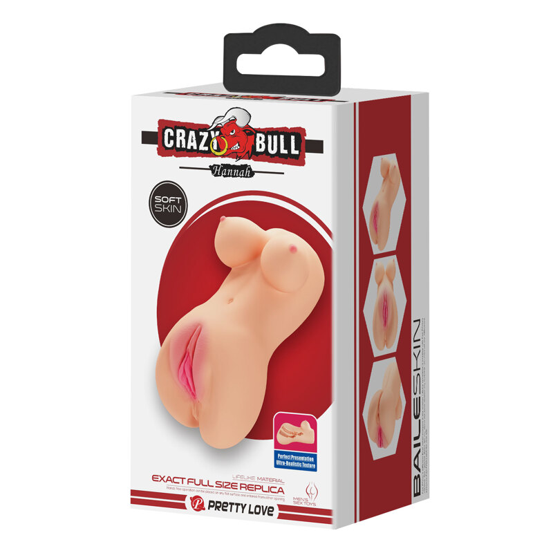 Мастурбатор реалистичный Crazy Bull Hannah два отверстия, 16.5 см