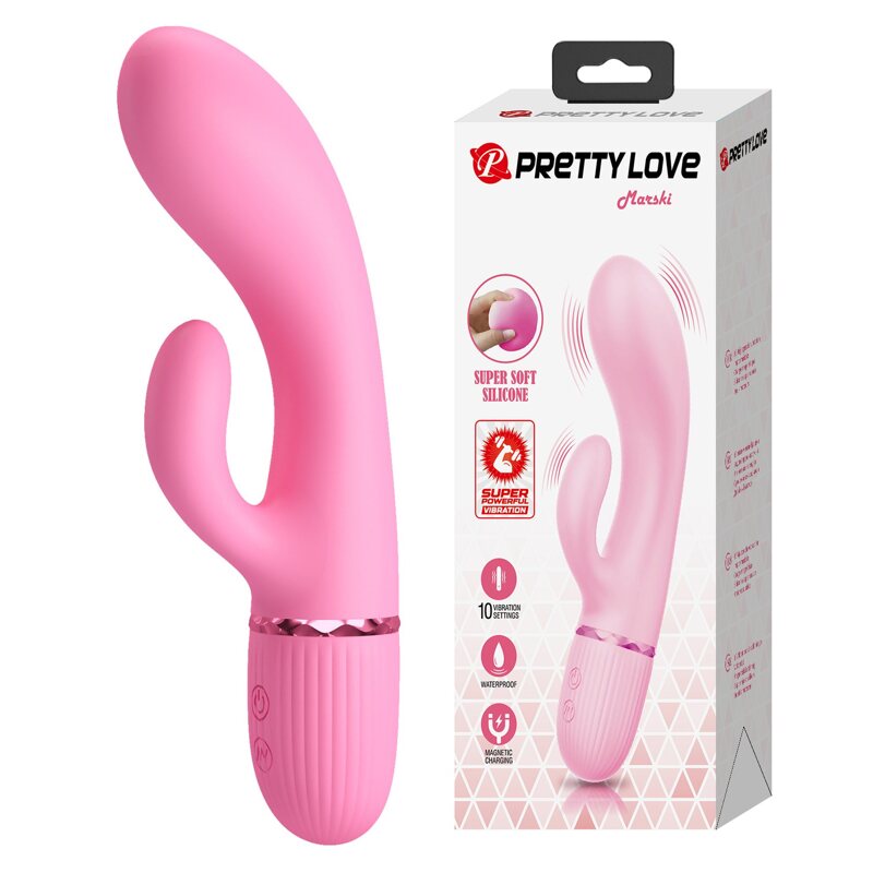 Вибратор-кролик PRETTY LOVE Marski розовый, 18 х 3.6 см