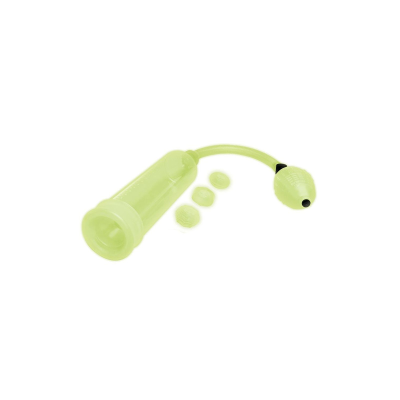Помпа для члена светящаяся в темноте Whipsmart Glow In The Dark 3 кольца в комплекте, 23.5 см