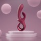 Вибратор-кролик Dreamtoys Glam Duo Vibrator с ручкой крючком, 22.7 х 4.2 см