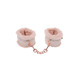Наручники с мехом Sex & Mischief Peaches'n CreaMe с металлической фурнитурой, розовые