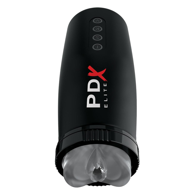Мастурбатор Pipedream PDX Elite с вибрацией и всасыванием, черный, 22 см