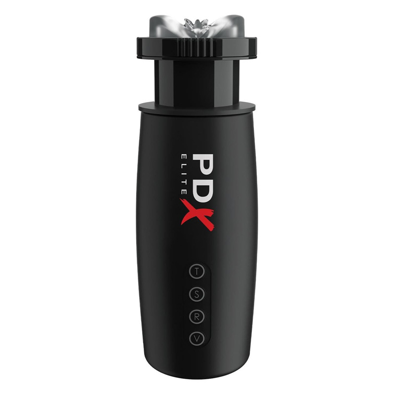 Мастурбатор Pipedream PDX Elite с вибрацией и всасыванием, черный, 22 см
