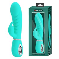 Вибратор-кролик Pretty Love Prescott мятный, ребристый, 20 х 3,9 см