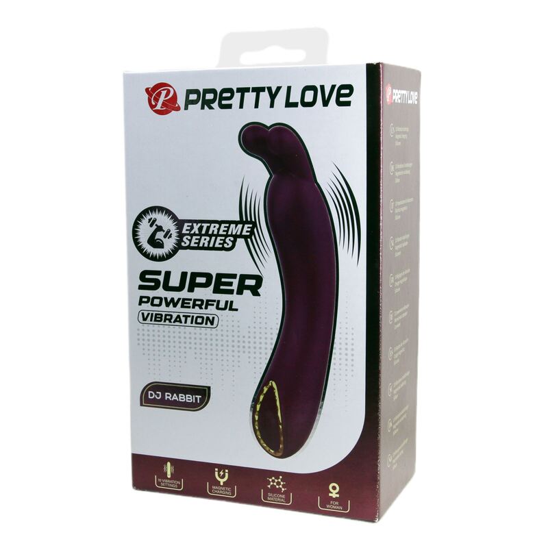 Вібратор для точки G PRETTY LOVE DJ RABBIT з вушками, фіолетовий, 13.9 х 2.7 см Вібратор для точки G PRETTY LOVE DJ RABBIT з вушками, фіолетовий, 13.9 х 2.7 см